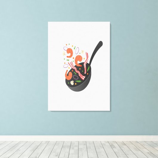 Kamperen en koken canvas afdruk (Insitu (Houten vloer))