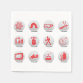 Kamperen en skiën papieren servetten (Voorkant)