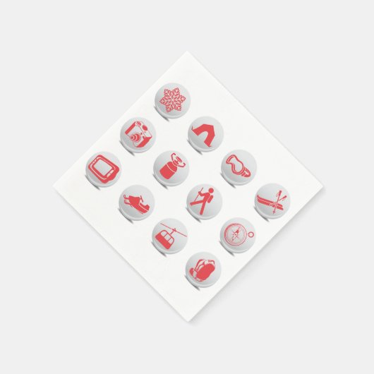 Kamperen en skiën papieren servetten (Hoek)