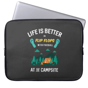 Kamperen - Flip Flops Met Vuurbal Laptop Sleeve