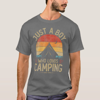 Kamperen gewoon een jongen die van kamperen houdt t-shirt