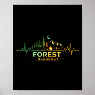 Kamperen hartslag natuur kampeerder kamp buiten poster