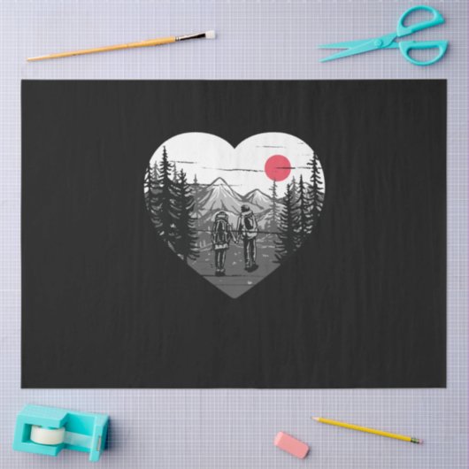 kamperen in bergbeklimmen natuur tissuepapier (Craft)