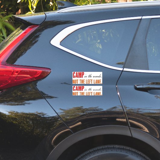 Kamperen in de Bossen Niet de linkerrijstrook Sticker (Auto Achterkant)