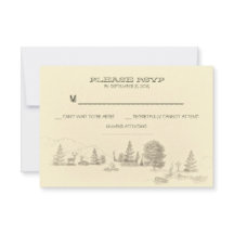 Kamperen in de bossen Trouwen RSVP kaarten