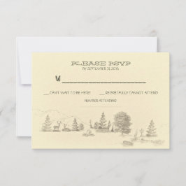 Kamperen in de bossen Trouwen RSVP kaarten Kaartje