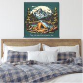 Kamperen in de Rocky Mountains Tekst toevoegen Kun Canvas Afdruk (Insitu (Slaapkamer))