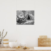Kamperen in de Yakima-vallei, 1936. Oude foto Poster (Keuken)