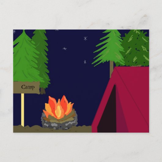 Kamperen in een tent briefkaart (Voorkant)