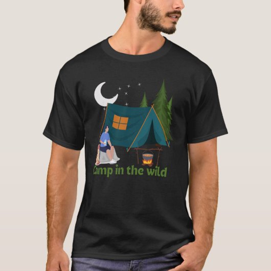 "Kamperen in het wild" T-shirt (Voorkant)