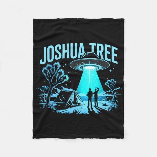 Kamperen in Joshua Tree Fleece Deken (Voorkant)