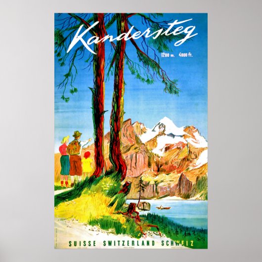 Kamperen in Kandersteg, Zwitserland Poster (Voorkant)
