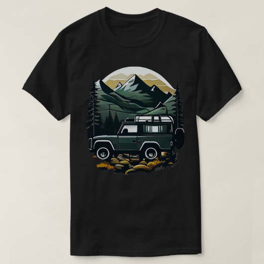 Kamperen in Land Rover 2 T-shirt (Design voorkant)