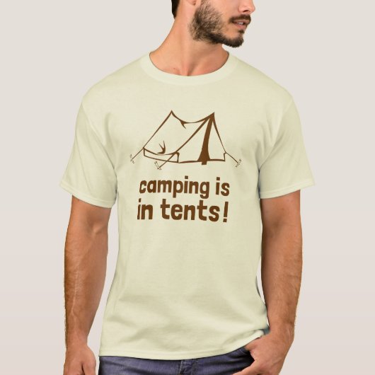 kamperen in tenten t-shirt (Voorkant)