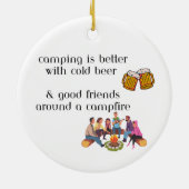 Kamperen is beter met koud bier op een keramisch ornament (Achterkant)