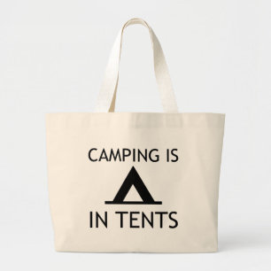 Kamperen Is In Tenten Grappige Pun Grote Tote Bag