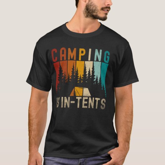 Kamperen is in-tenten Outdoor Camping Retro T-shirt (Voorkant)