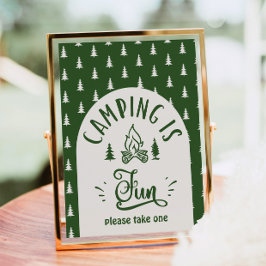 Kamperen is leuk Een gelukkige camper Poster