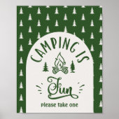 Kamperen is leuk Een gelukkige camper Poster (Voorkant)