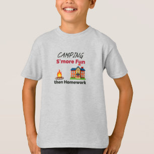 Kamperen is leuker dan huiswerk t-shirt