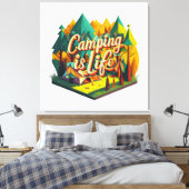Kamperen is Leven Canvas Afdruk (Insitu (Slaapkamer))