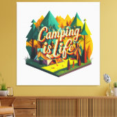 Kamperen is Leven Canvas Afdruk (Insitu (Woonkamer))
