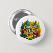 Kamperen is Leven Ronde Button 5,7 Cm (Voorkant /achterkant)