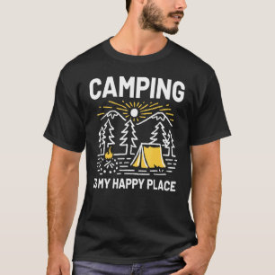 Kamperen Is Mijn Gelukkige Plek Buiten Kampeerreis T-shirt