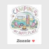 Kamperen is mijn Happy Place Vinyl Sticker (Vel)