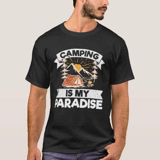 Kamperen is mijn paradijs t-shirt (Voorkant)