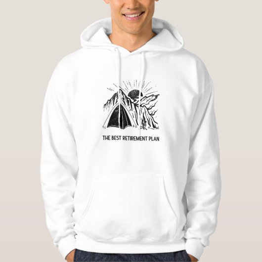 Kamperen is mijn pensioenplan gepensioneerde campe hoodie (Voorkant)