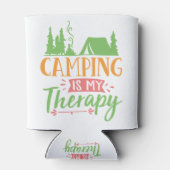 kamperen is mijn therapie blikjeskoeler (Achterkant)