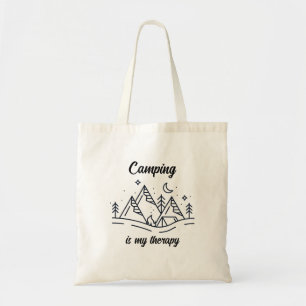 Kamperen is mijn therapie eenvoudige zomer tote bag