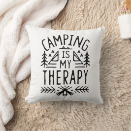 Kamperen is mijn therapie retro esthetisch kussen