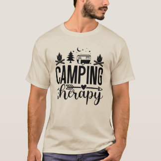 Kamperen Is Mijn Therapie T-Shirt | Grappige Outdo