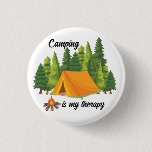 Kamperen is mijn zomertherapie ronde button 3,2 cm