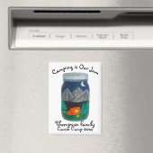 Kamperen is Onze Jam Tent en bergen in Jar Magneet (Insitu (Vaatwasser))