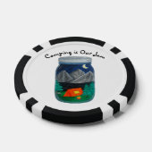 Kamperen is Onze Jam Tent en bergen in Jar Poker Chips (Enkel)