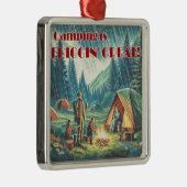 Kamperen is verbijsterend grote grappige regen metalen ornament (Rechts)