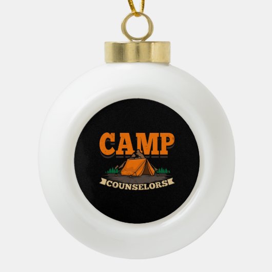 Kamperen - Kampeerleider Keramische Bal Ornament (Voorkant)