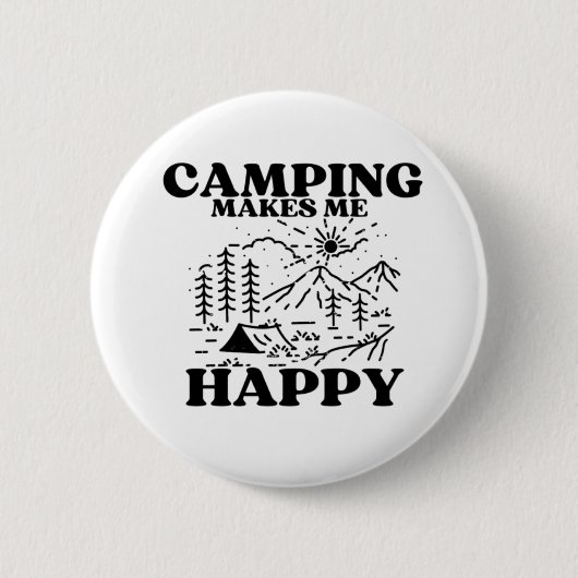 Kamperen maakt me blij ronde button 5,7 cm (Voorkant)