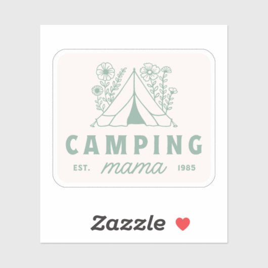 Kamperen mama zomerkamp moeder esthetisch sticker (Vel)