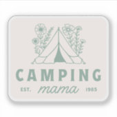 Kamperen mama zomerkamp moeder esthetisch sticker (Voorkant)