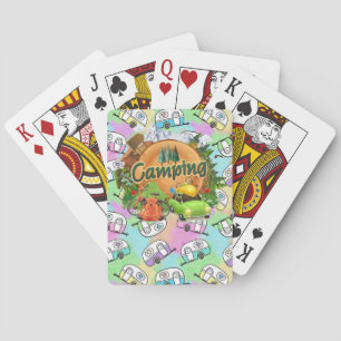Kamperen met camper pokerkaarten