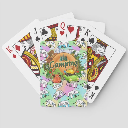 Kamperen met camper pokerkaarten (Achterkant)