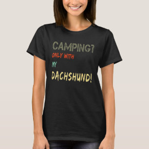 Kamperen met hond tent kampeerauto vintage alleen t-shirt