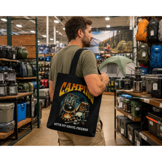 Kamperen met mijn griezelvrienden Halloween Tote Bag