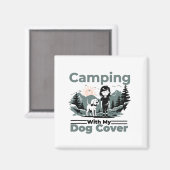 Kamperen met mijn hond Briefkaart Magneet (Voorkant / Achterkant)