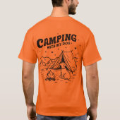 Kamperen met mijn hond Retro Outdoor T-shirt (Achterkant)