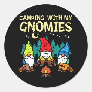 Kamperen met mijn kabouters grappige camper kabout ronde sticker